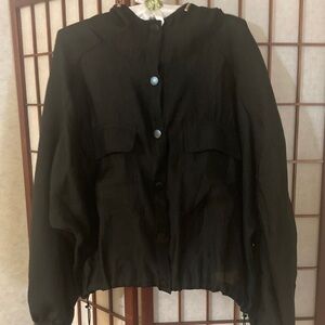 Classic Black Hooded Women's Jacket-M